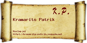 Kramarits Patrik névjegykártya