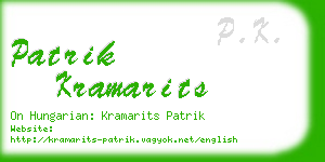 patrik kramarits business card